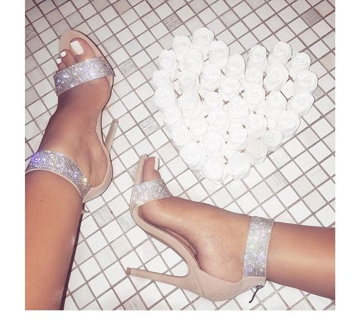 Sarah Express Rhinestone Ankle Strap Stiletto Sandals