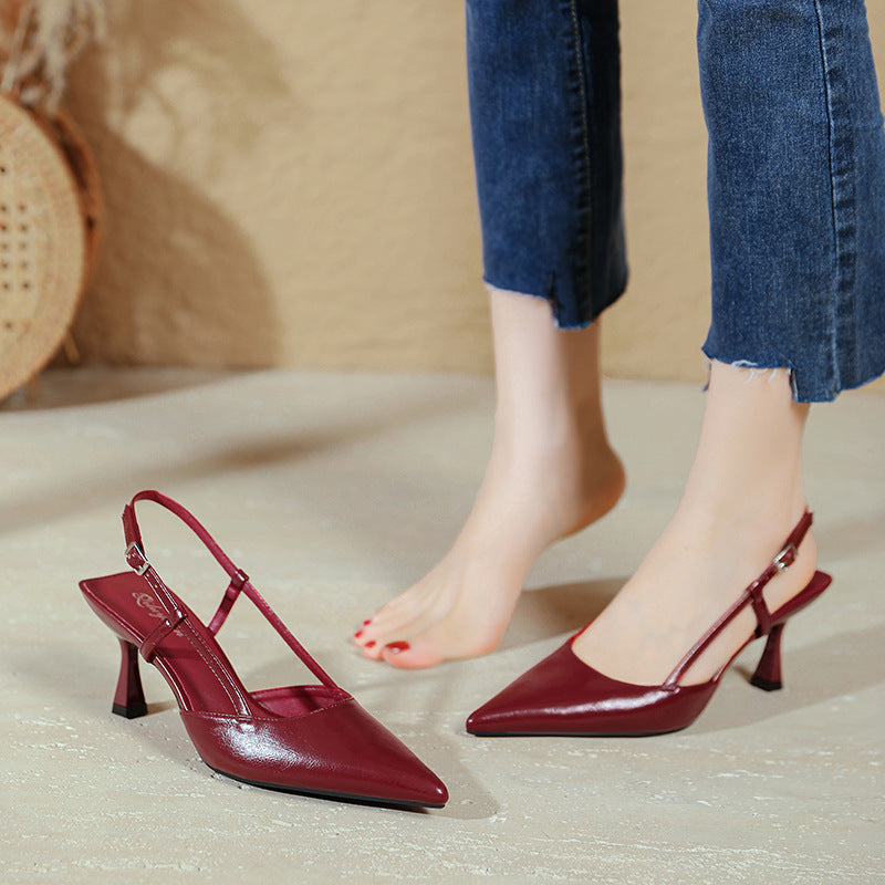 Sarah Express Pointed-toe Slingback Sandals with Buckle