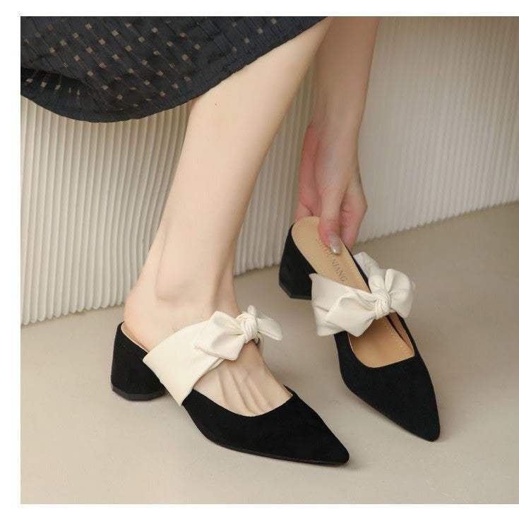 French Style Pointed Toe Block Heels – pointed toe and heel profile alternate view