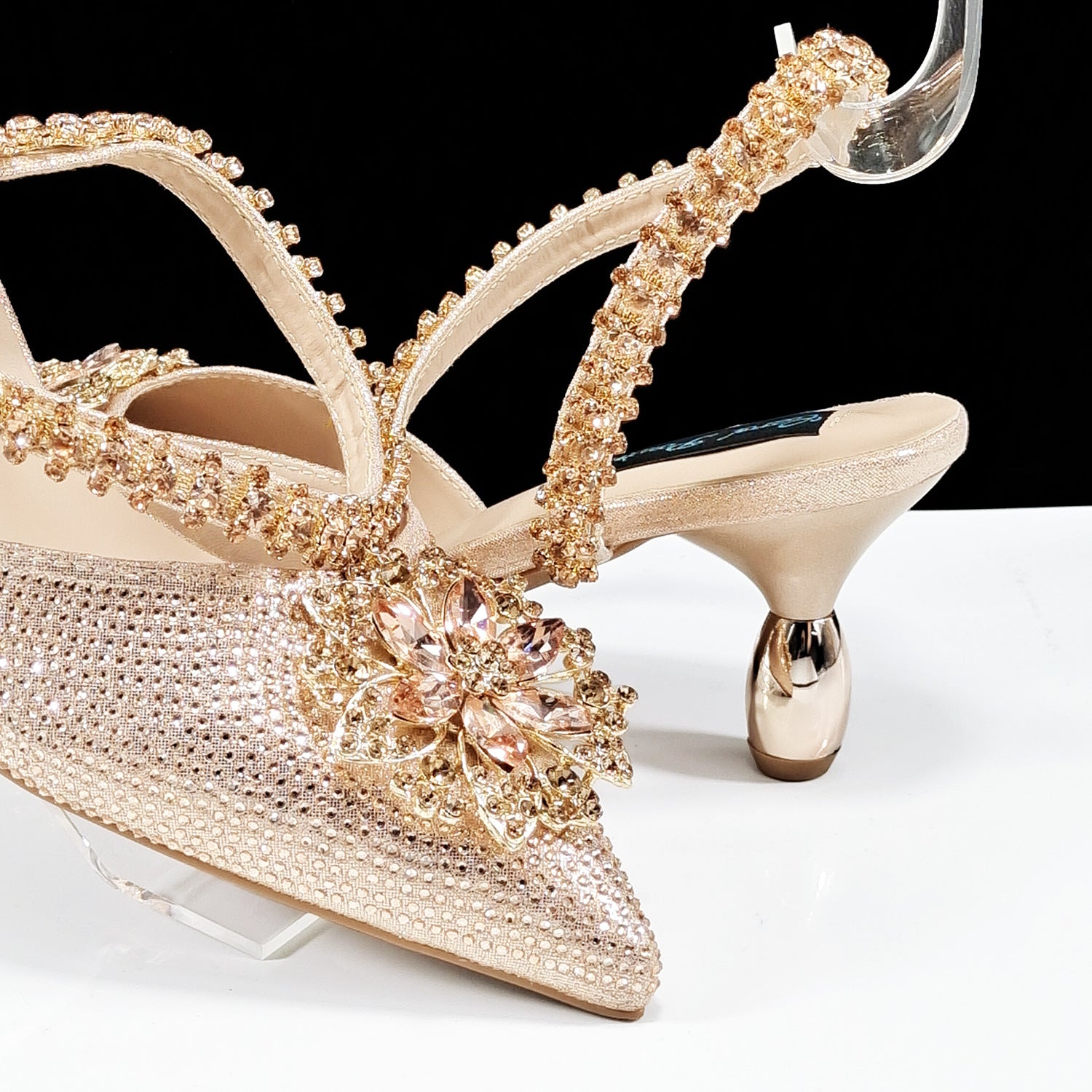 Sarah Express Rhinestone Embellished Clutch and Heel Set