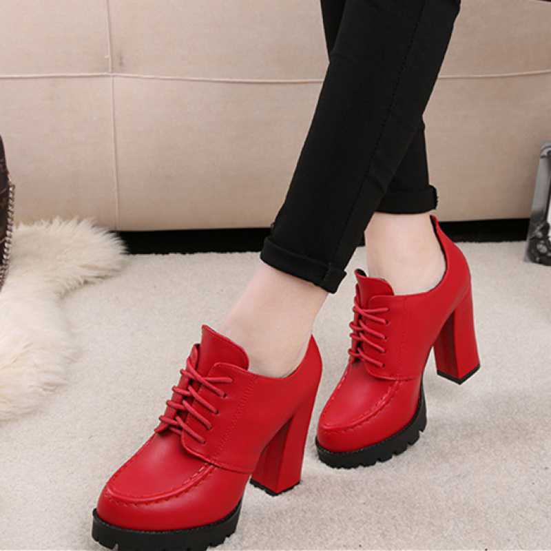 Sarah Express Lace Up Platform Thick Heel Shoes