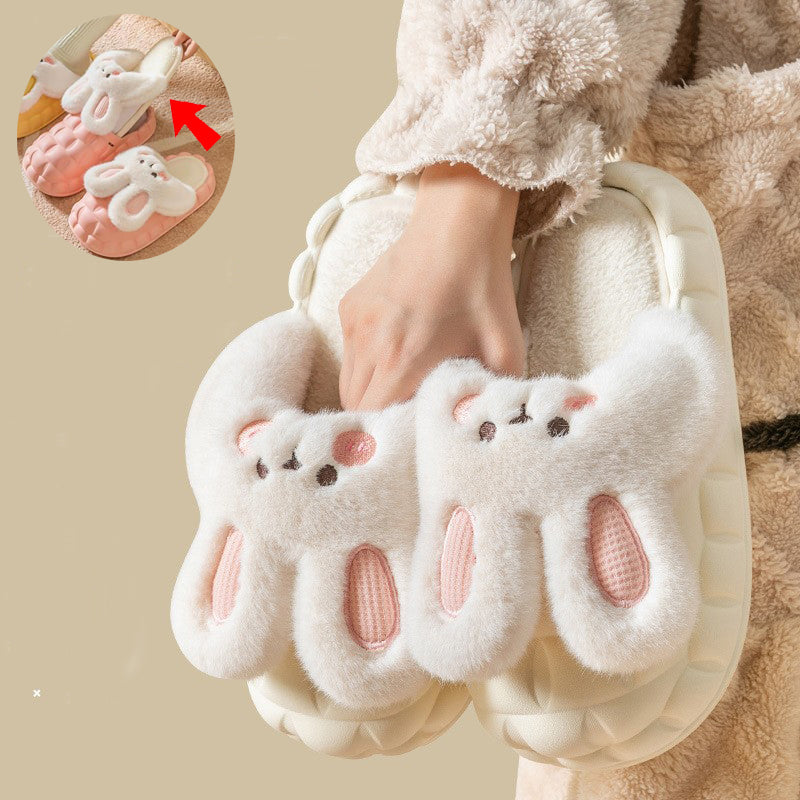 Sarah Express Unisex Rabbit Plush Washable House Slippers