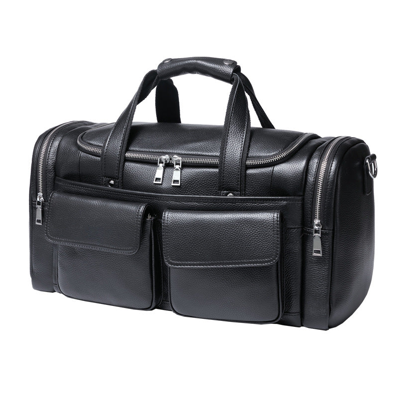 Sarah Express Structured Leather Men's Travel Duffel Bag