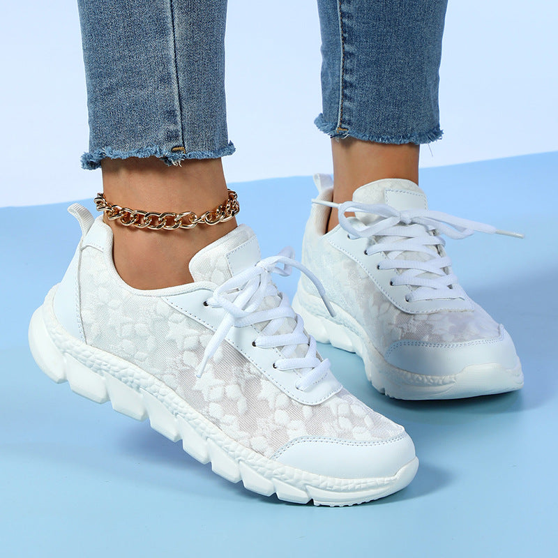 Sarah Express Women's Breathable Lace-Up Casual Sneakers