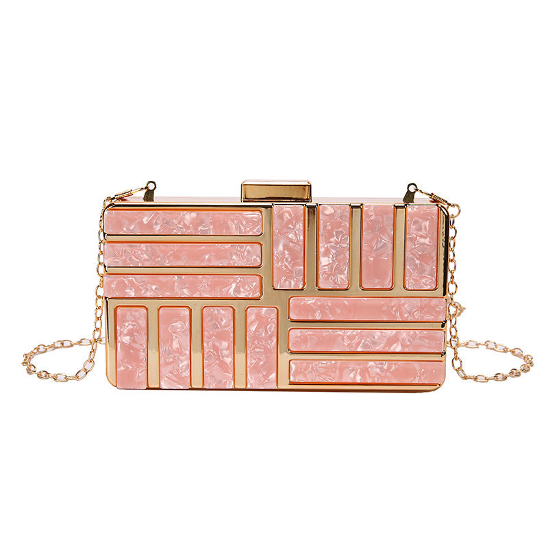 Sarah Express Sequined Stone Box Shoulder Bag Pink
