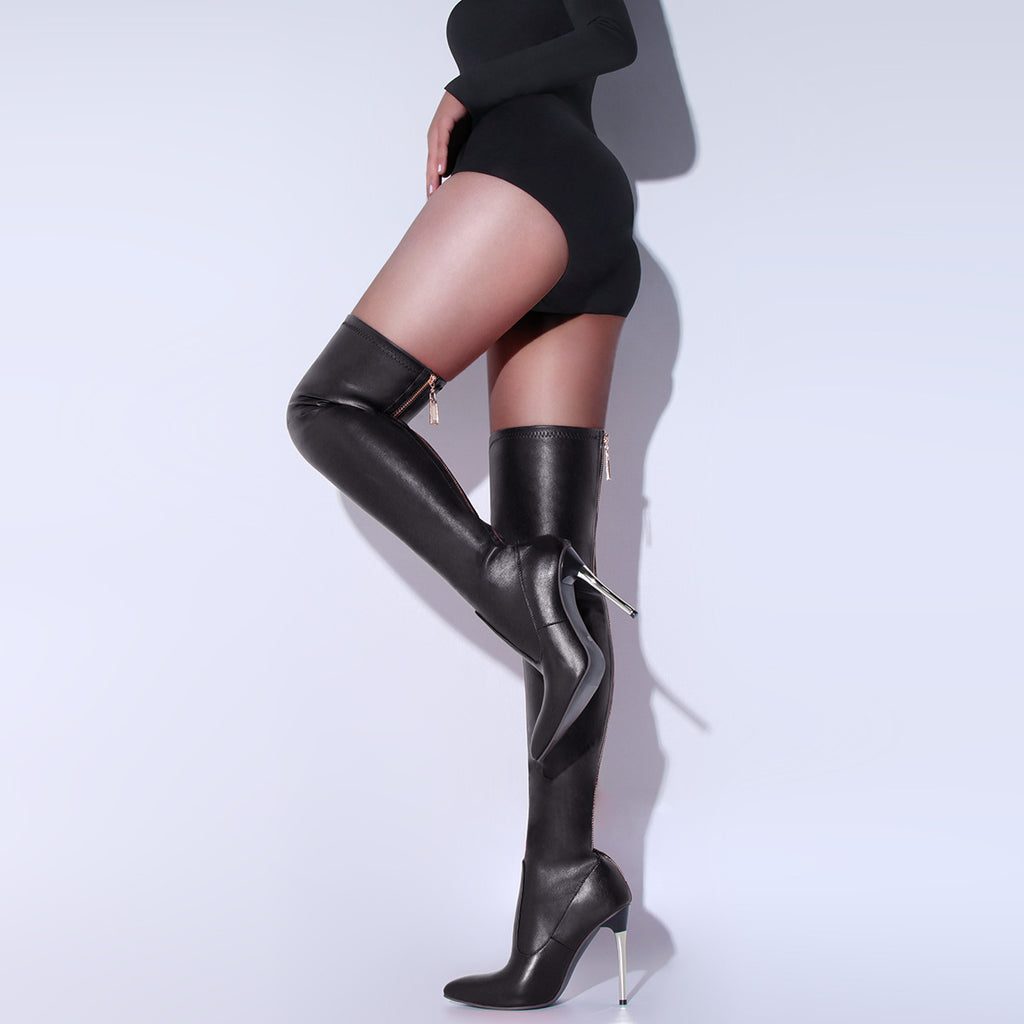 Sarah Express Overknee Stiletto Boots with Back Zipper