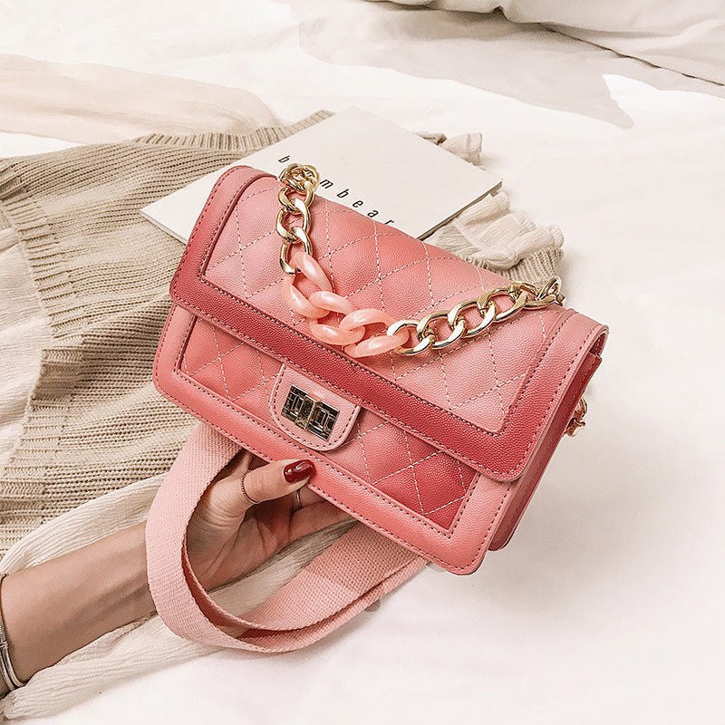 Sarah Express Rhombic Quilted Chain Shoulder Messenger Bag
