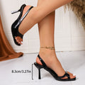 Sarah Express Square Toe Stiletto Slip-On Heels Black