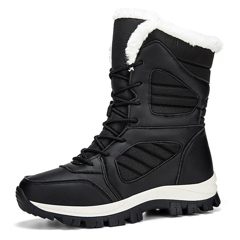 Sarah Express Women's High-Top Fleece-Lined Winter Snow Boots Black