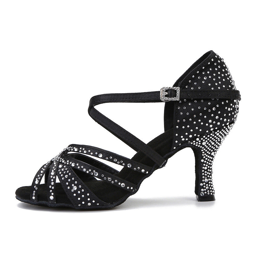 Sarah Express Rhinestone Embellished Latin Dance Performance Shoes