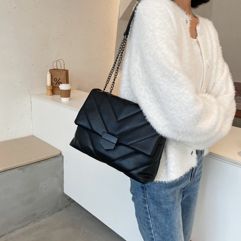 Sarah Express Quilted Chain Strap Crossbody Shoulder Bag