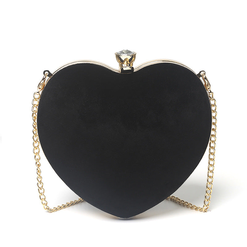 Sarah Express Heart Shaped Chain Strap Clutch Bag black