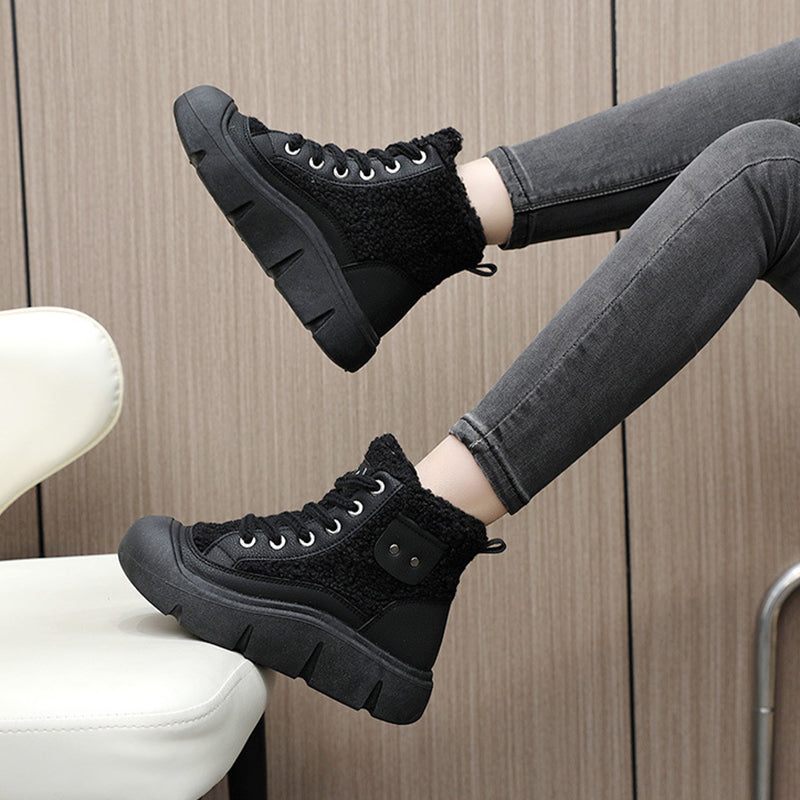 Sarah Express Lace-Up Cashmere Lined High-Top Snow Boots