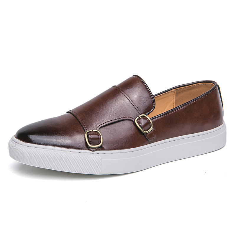 Sarah Express Men's Double Buckle Slip-On Loafers