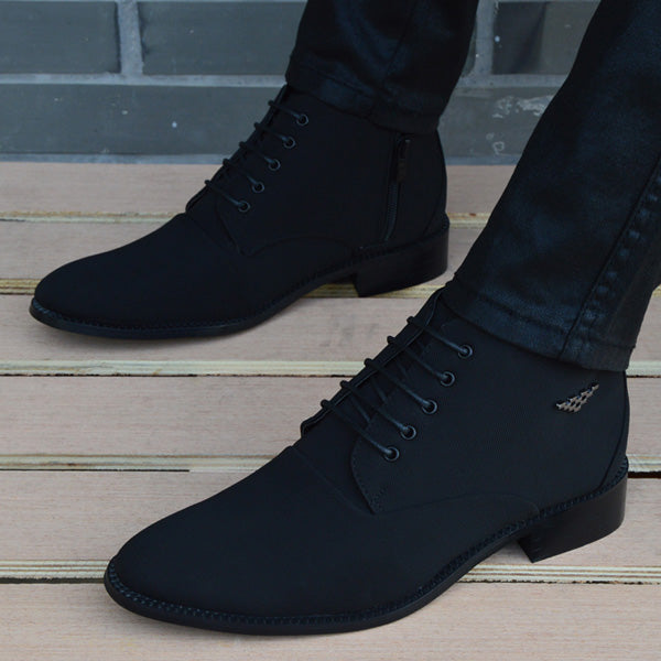 Sarah Express Pointed Toe Microfiber Leather Martin Boots