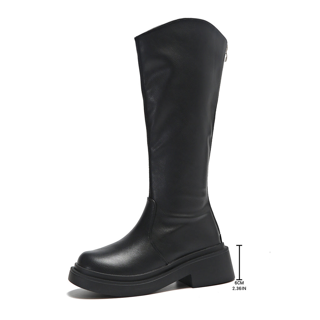 Sarah Express Women's Over-the-Knee Chunky Heel Boots Black