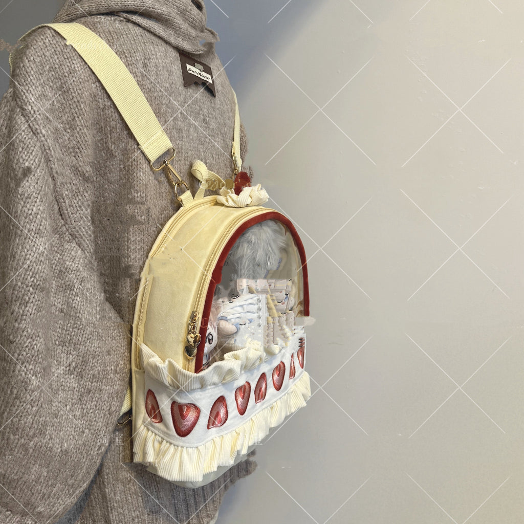 Sarah Express Strawberry Cream Cake Plush Aesthetic Backpack