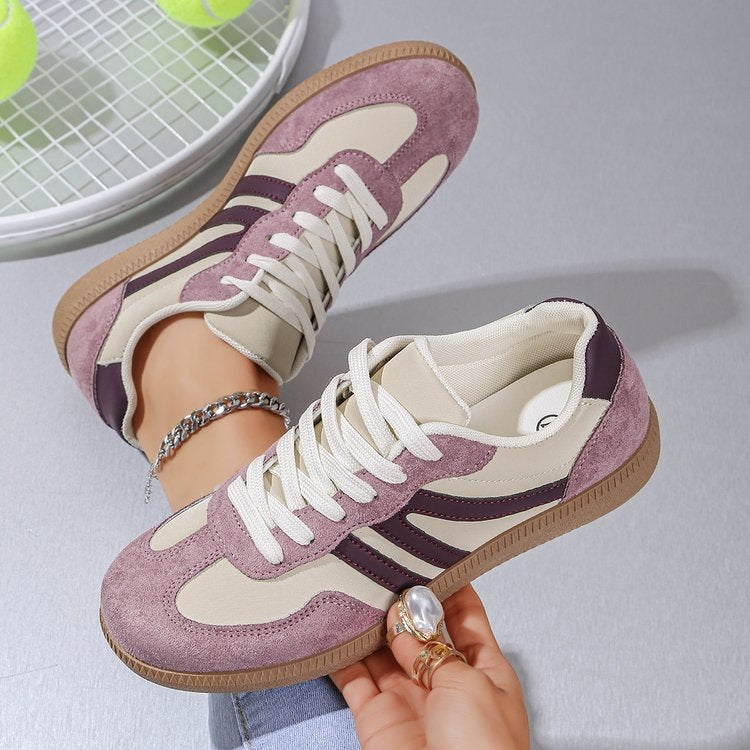 Sarah Express Purple Rhinestone Low-Top Sneakers