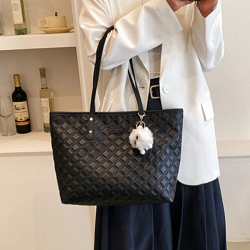 Sarah Express Diamond-Check Commuter Shoulder Bag
