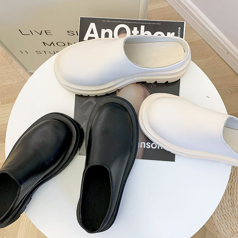 Sarah Express Chunky Soled Closed Toe Slip On Mules