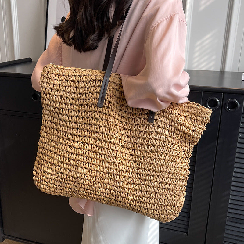 Sarah Express Woven Shoulder Bag Large Capacity Tote