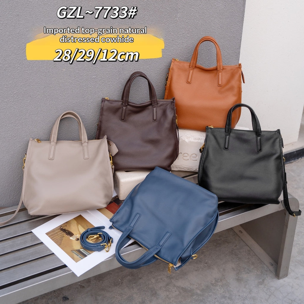 Sarah Express Top-grain Leather Versatile Crossbody Tote Bag