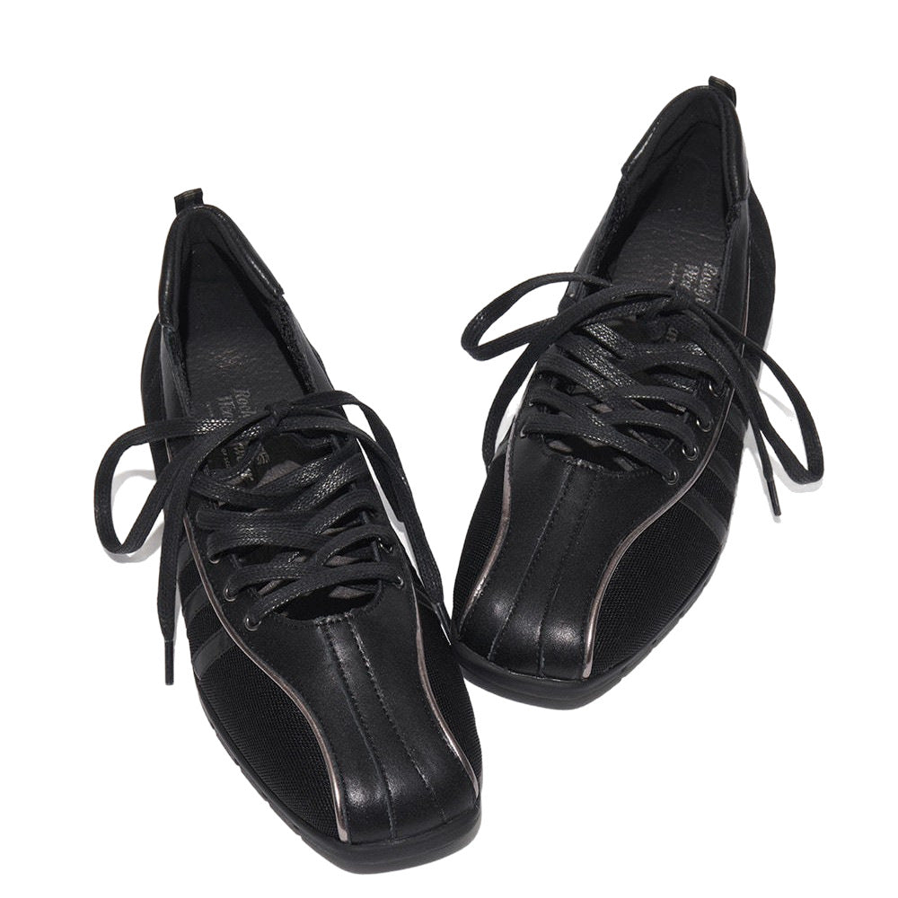 Sarah Express Square Toe Ballet Flats With Ankle Straps
