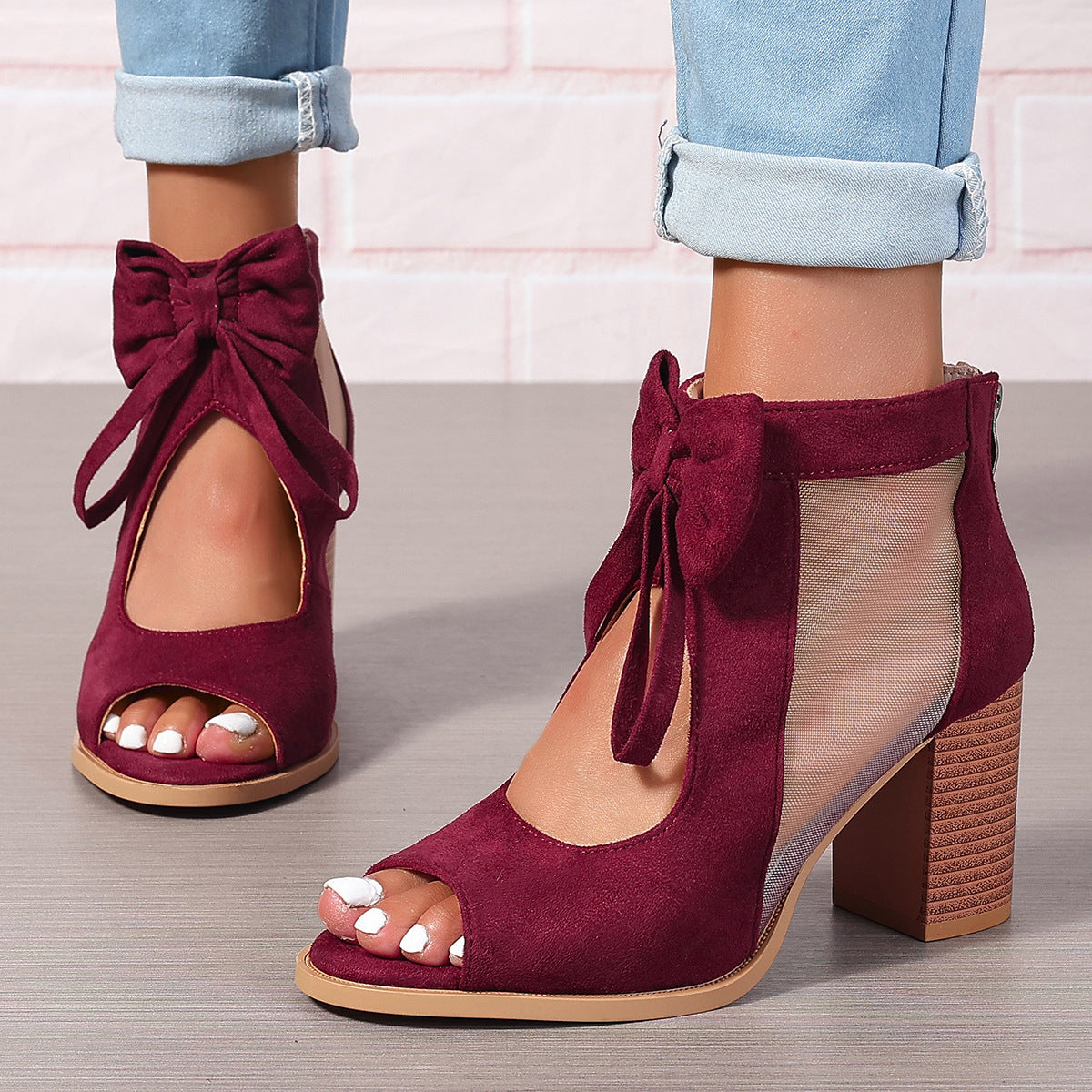 Sarah Express Platform Chunky Heel Bow Sandals