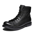 Sarah Express British Style Lace-Up Worker Boots Black