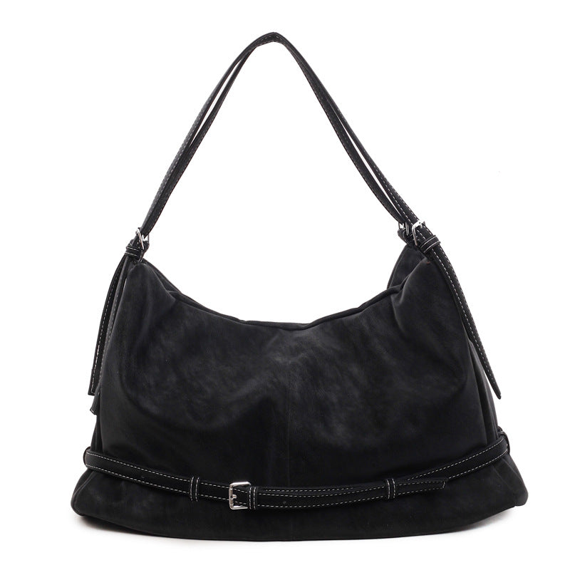 Sarah Express Minimalist Faux Leather Shoulder Messenger Bag Black