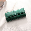 Sarah Express Crocodile Pattern Genuine Leather Wallet Green