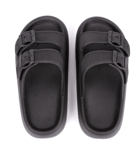 Sarah Express Women's EVA Platform Massage Slides Black