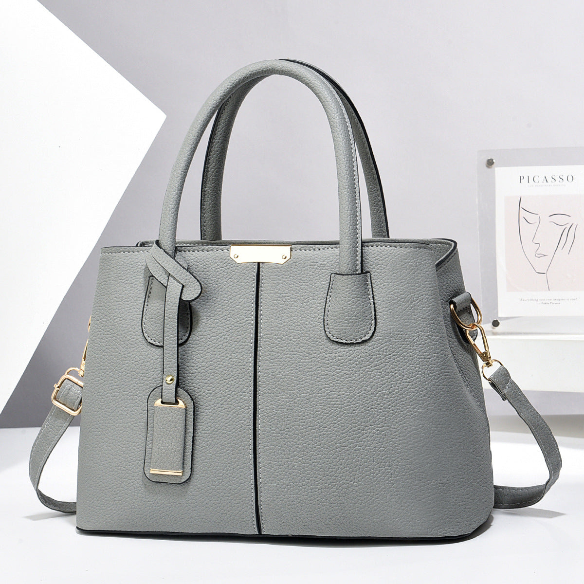 Sarah Express Structured PU Leather Horizontal Square Handbag