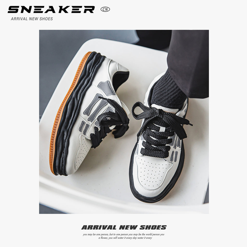 Sarah Express Retro Bone Platform Sneakers