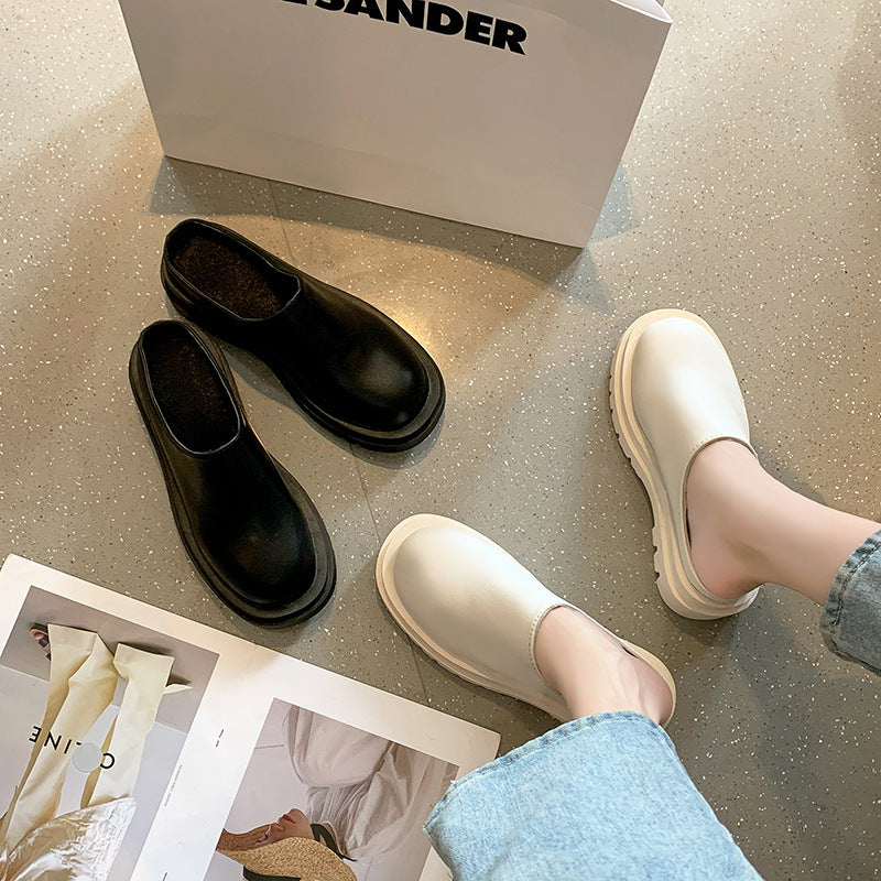 Sarah Express Chunky Soled Closed Toe Slip On Mules