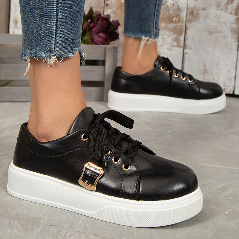 Sarah Express Lace-Up Platform Loafers with Buckle Detail