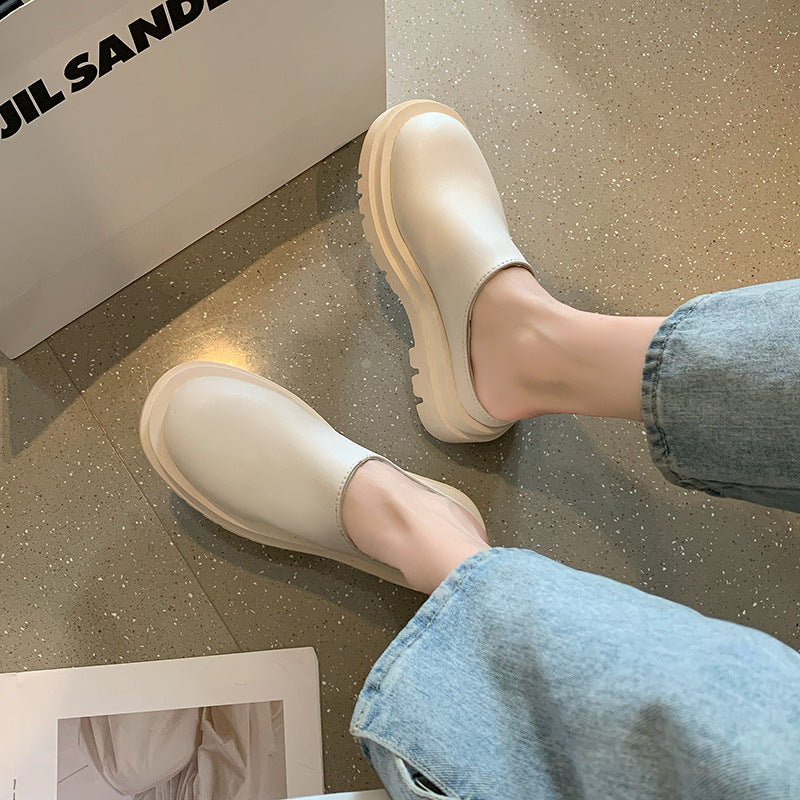 Sarah Express Chunky Soled Closed Toe Slip On Mules