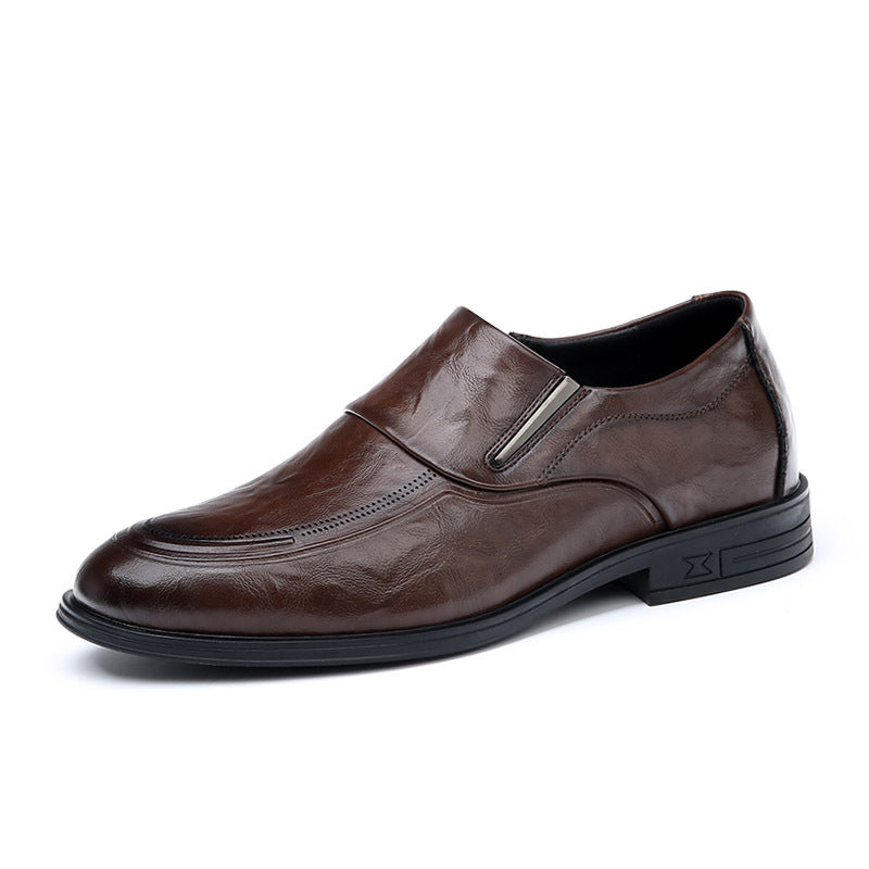 Sarah Express Men's Slip-On Cowhide Leather Dress Shoes