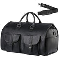 Sarah Express Convertible Retro PU Leather Travel Duffle Bag Black