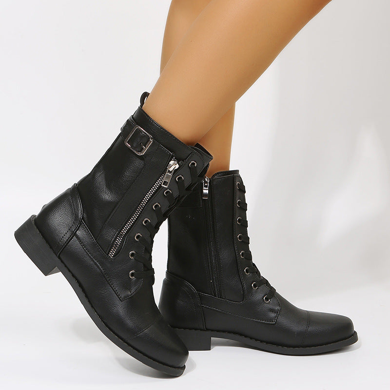 Sarah Express Lace-Up Western Martin Boots