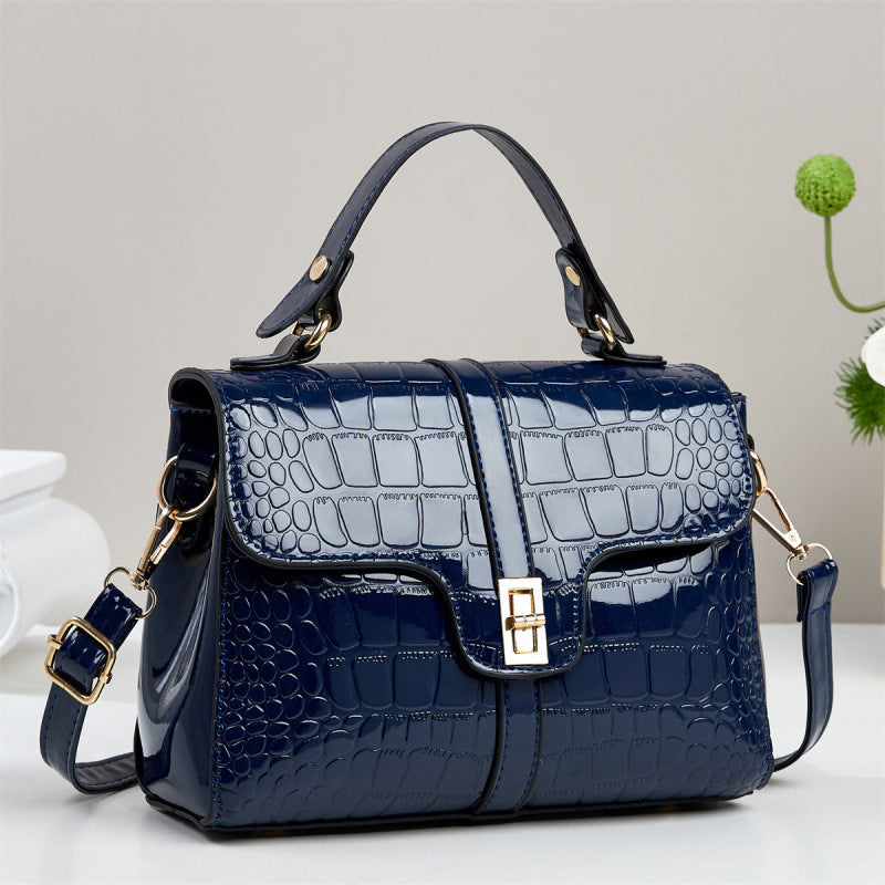 Sarah Express Retro Stone Pattern Flap Crossbody Bag