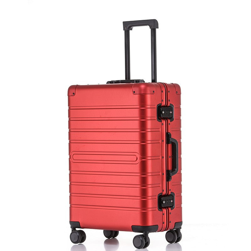 Sarah Express Aluminum Magnesium Alloy Rolling Travel Case Red