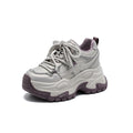 Sarah Express Women's Hidden Wedge Lace-Up Sneakers Purple