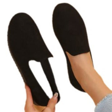 Sarah Express Women's Suede Slip-On Round Toe Flats