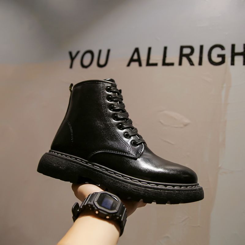 Sarah Express Men's Black Platform Lace-Up Boots Black X872