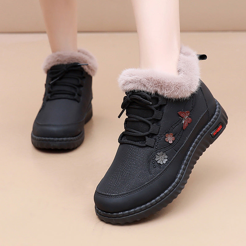 Sarah Express Fleece-Lined Mid-Cut Winter Snow Boots