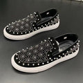 Sarah Express Men's Rivet Studded Casual Slip-On Shoes 1866Black