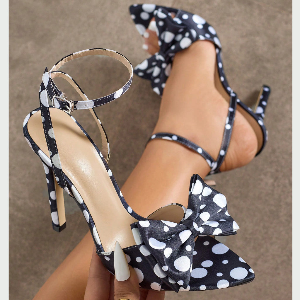 Sarah Express Polka Dot Bow Pointed Toe Heels