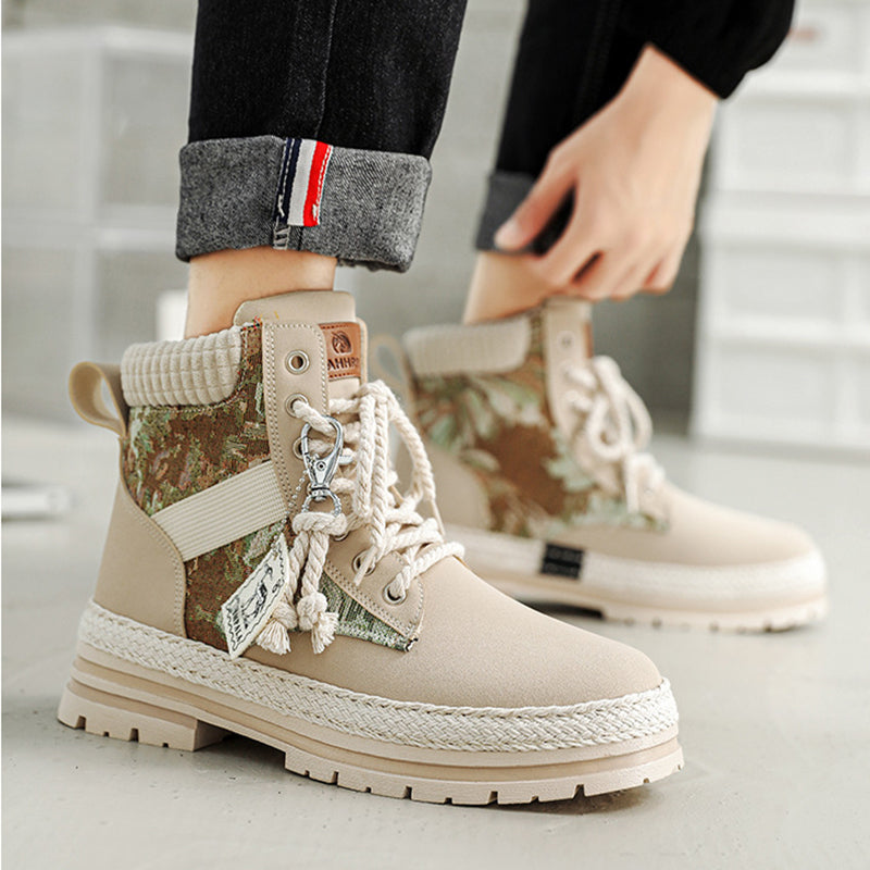 Sarah Express Men's British Style High-Top Casual Boots