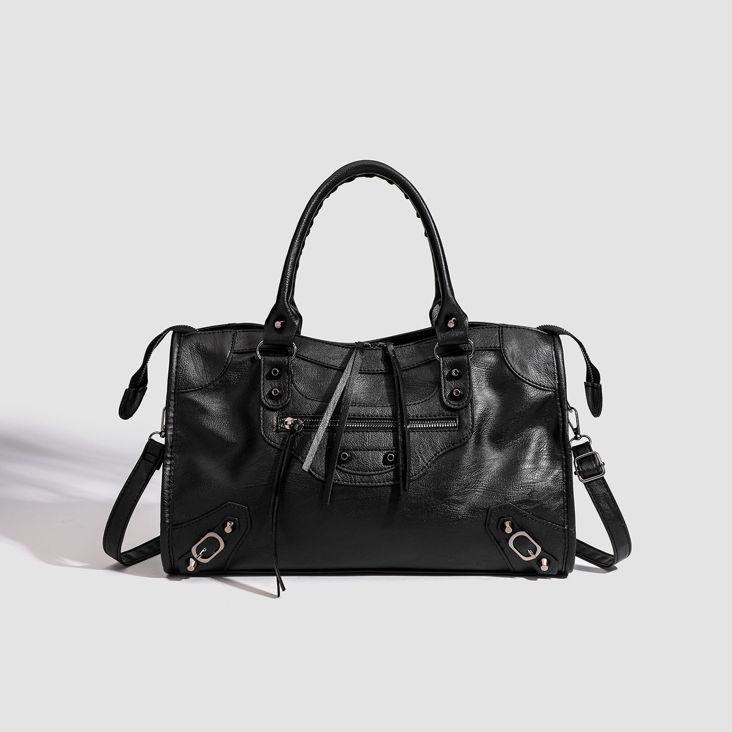 Sarah Express Studded Biker Crossbody Shoulder Bag